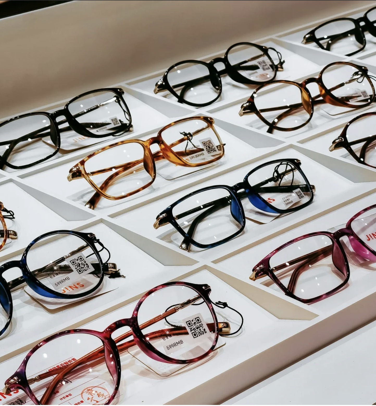 Optical dispensary display frames